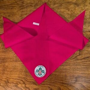 VINTAGE Welsh Scouting Jamboree CYMRU Margam 1985 Badge and Red Neckerchief
